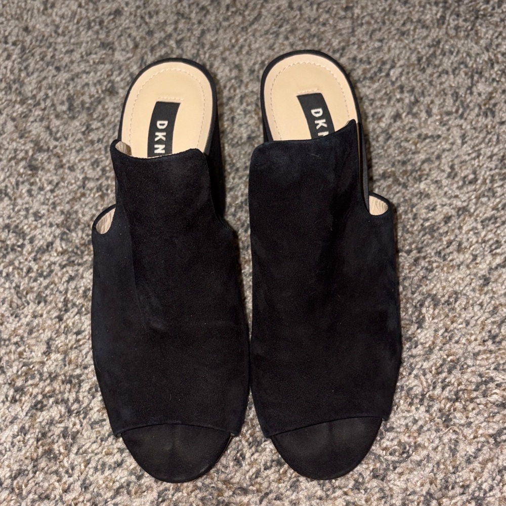 DKNY Black Suede Heels